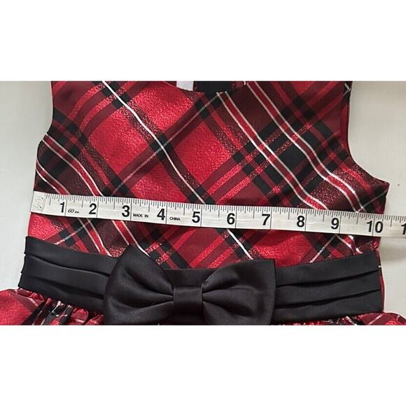 NEW Bonnie Jean Girl Size 4 Red Black Plaid Sleeveless Dress Black Jacket NWT - Picture 6 of 10